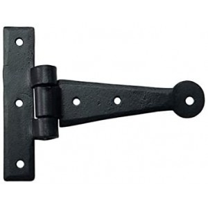 "Asriel" Black Antique Iron Hand Forged Cabinet T Hinge